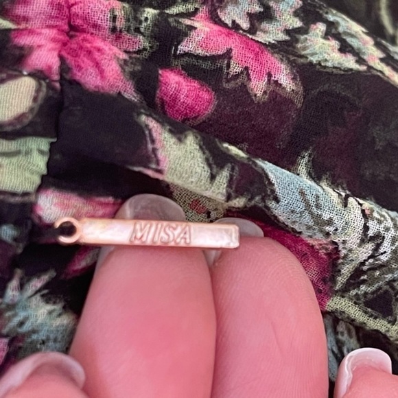 MISA Los Angeles Saint Floral Dress Belted Chiffon Mini Dress Small - Picture 7 of 17